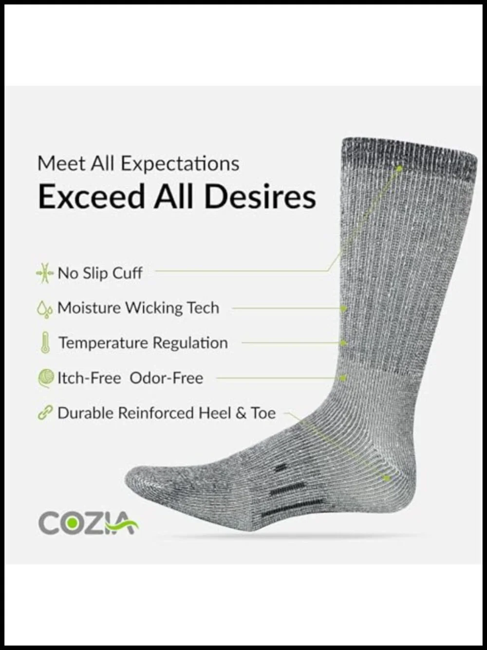 Cozy Merino Wool Thermal Socks for Men Women, Winter Warm Hiking Crew Socks